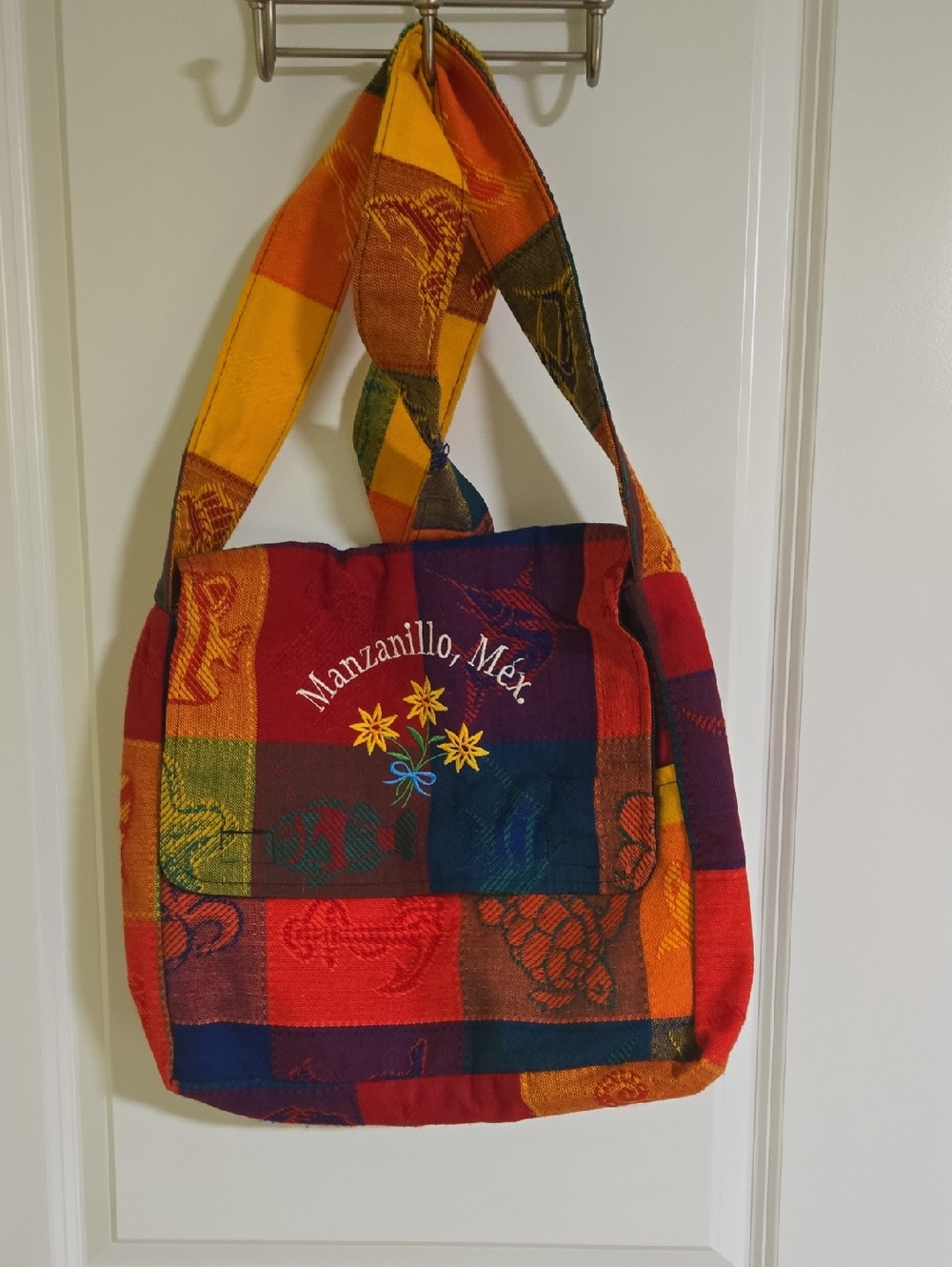 Nwot Manzanillo, Mex. Multicolor Patchwork Crossbody Messenger Bag